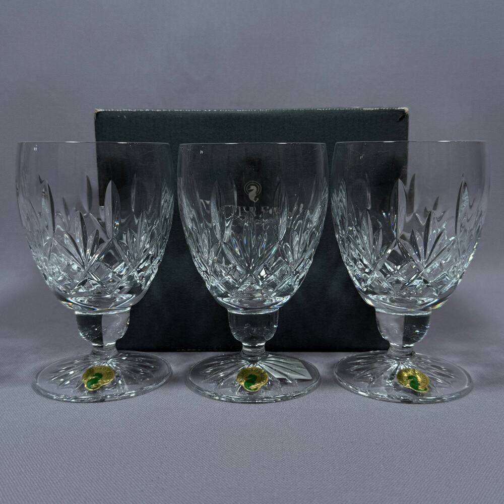 5" Waterford Ennis Goblet Glasses clear Crystal GLASS 3x new in box